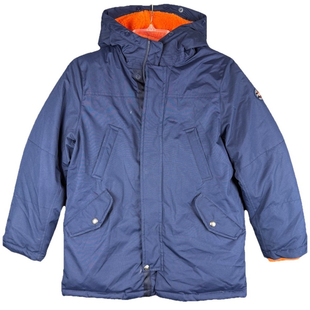 Polo Ralph Lauren Jacket Boys M Navy Blue Down Quilted Full Zip Hooded Insulated